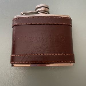 Brand New Dewars 12 Brown Leather Flask